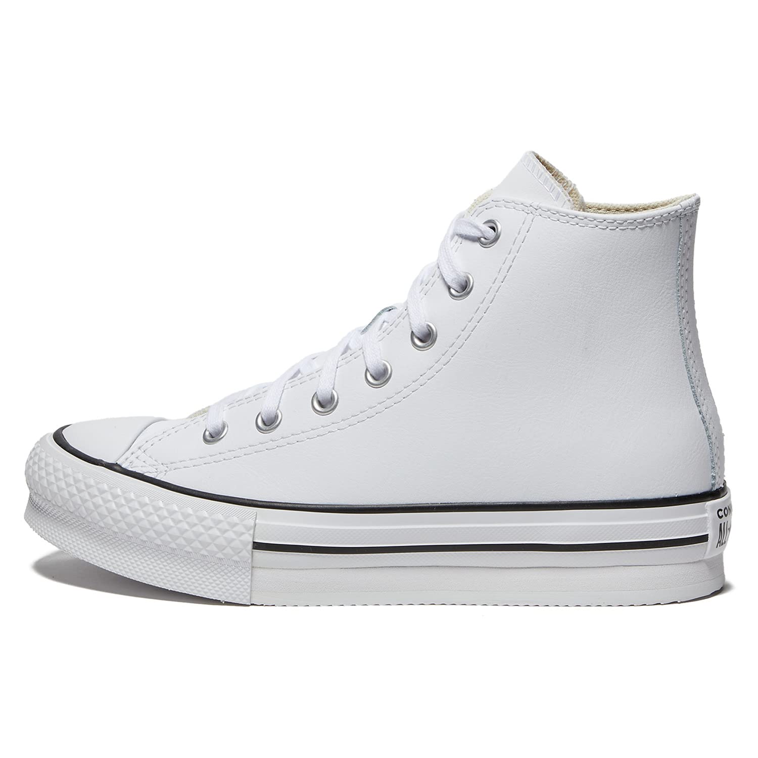 Converse All Star Eva Lift Foundation Leather Trainers White Size 27 Kids