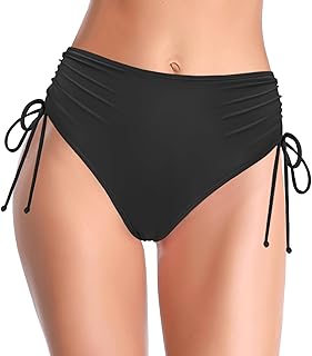 SHEKINI Women's Bikini Bottoms High Waisted Swimsuits Ruched Tummy Control Swim Bottoms Price In India