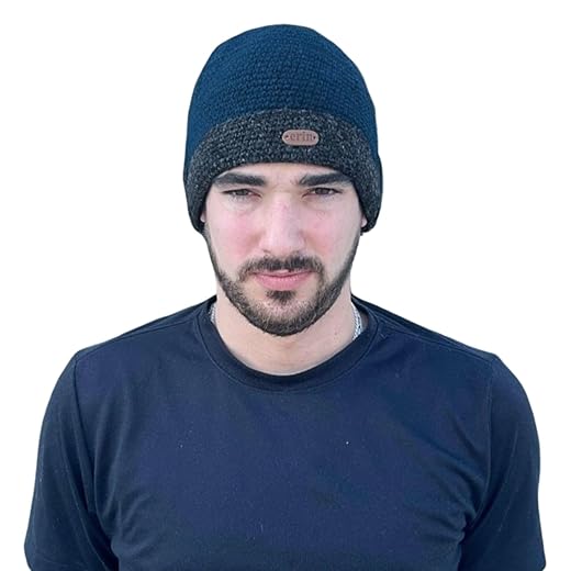 Briomhar Mens Beanie Winter Hat - Fleece Lined 100% Wool Beanie Hats for Men - Designed in Ireland