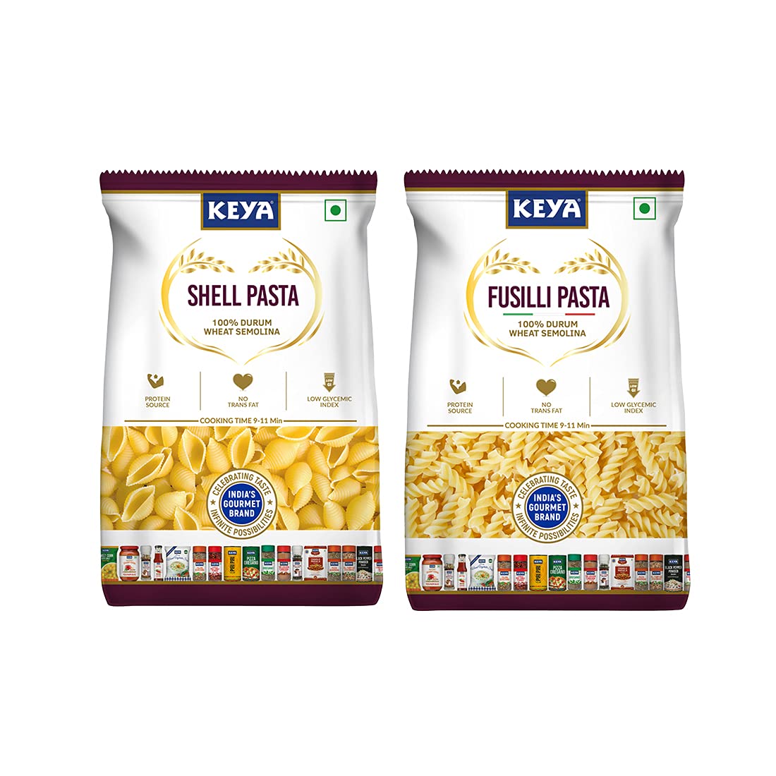 Keya No Maida 100% Durum Wheat Pasta Combo, Shell Pasta 400gm, Fusilli Pasta 400gm, Pack 2-image-28