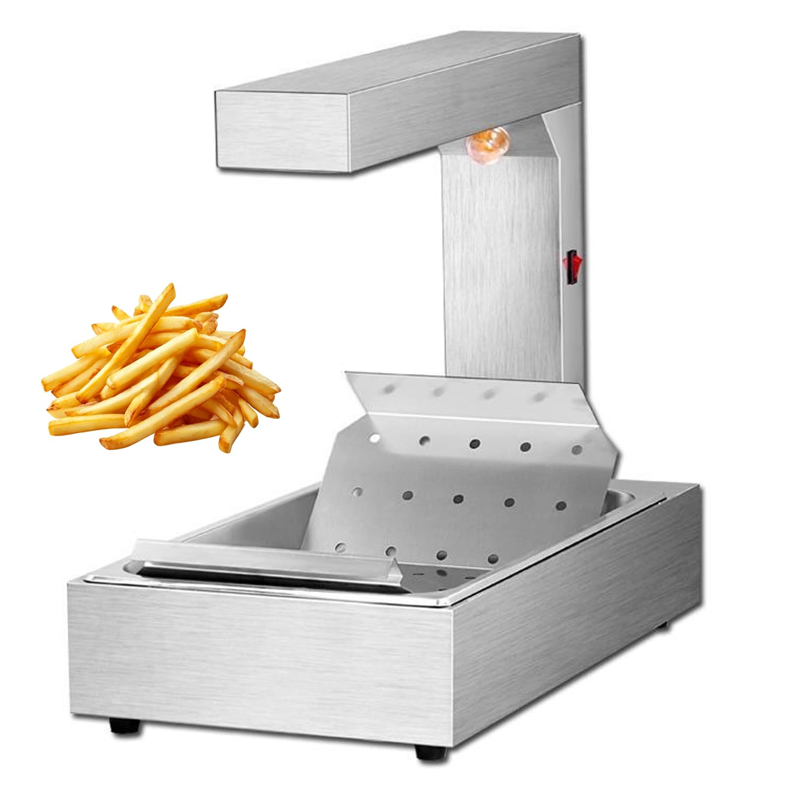 Lampada riscaldante professionale per alimenti da 1000 W in acciaio inossidabile, ideale per patatine fritte.