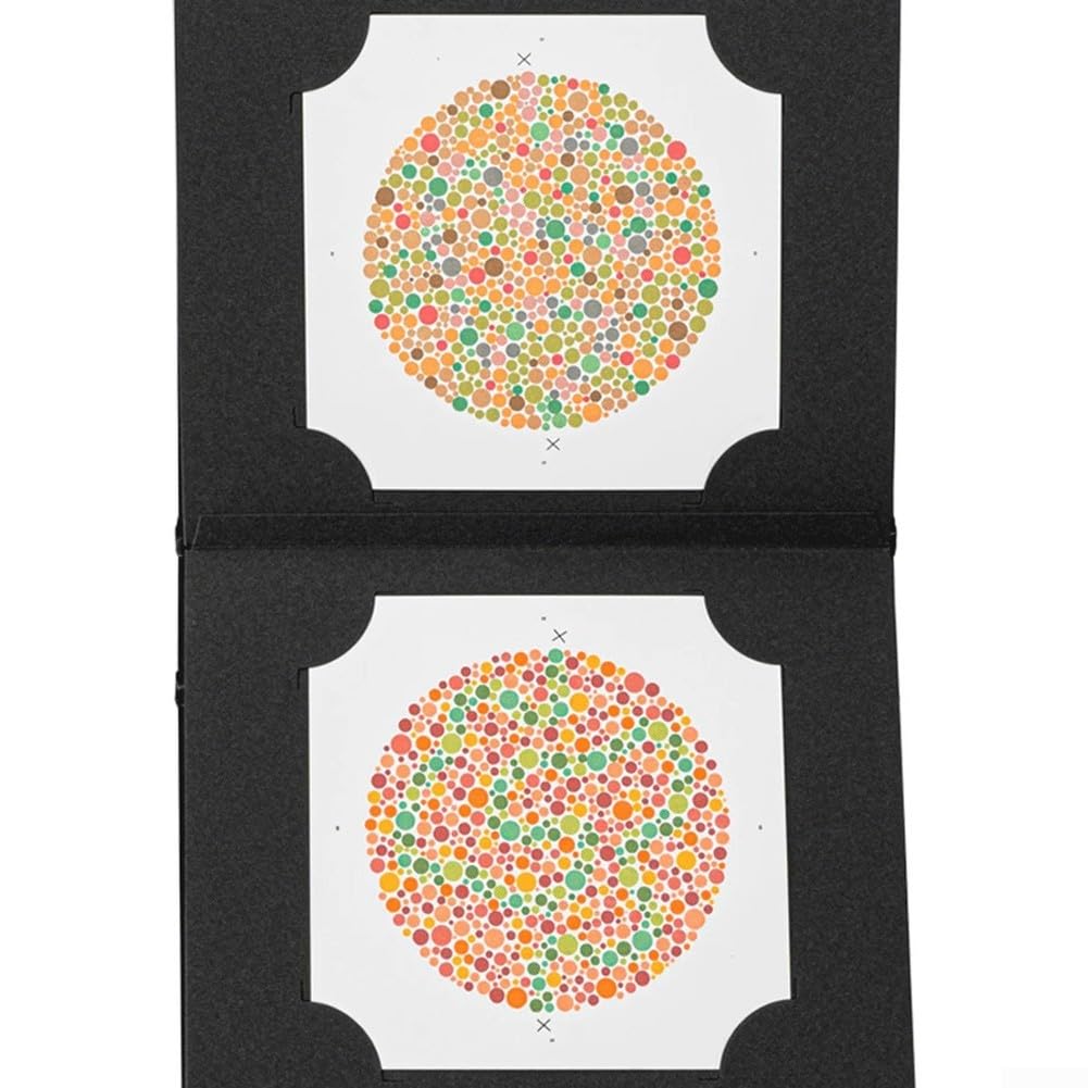 Ishihara Test Chart Books, 38 placas edición 2025 con manual de usuario y oclusor ocular para identificar varias deficiencias de visión