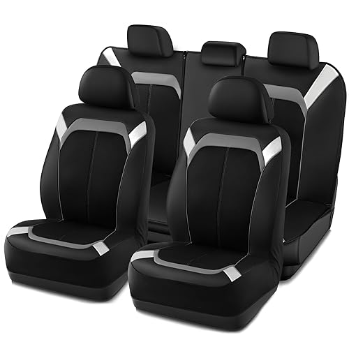 PIC AUTO Car Seat Cover – Silver & Gray Leather