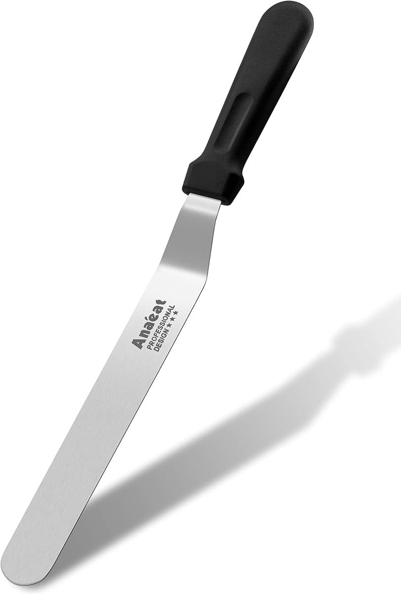 Icing Spatula, Professional Cake Angled Offset Spatula with 10" Stainless Steel Blade - Thickened Frosting Knife with Durable Plastic Handle for Cake Decorating, Pastry & Baking