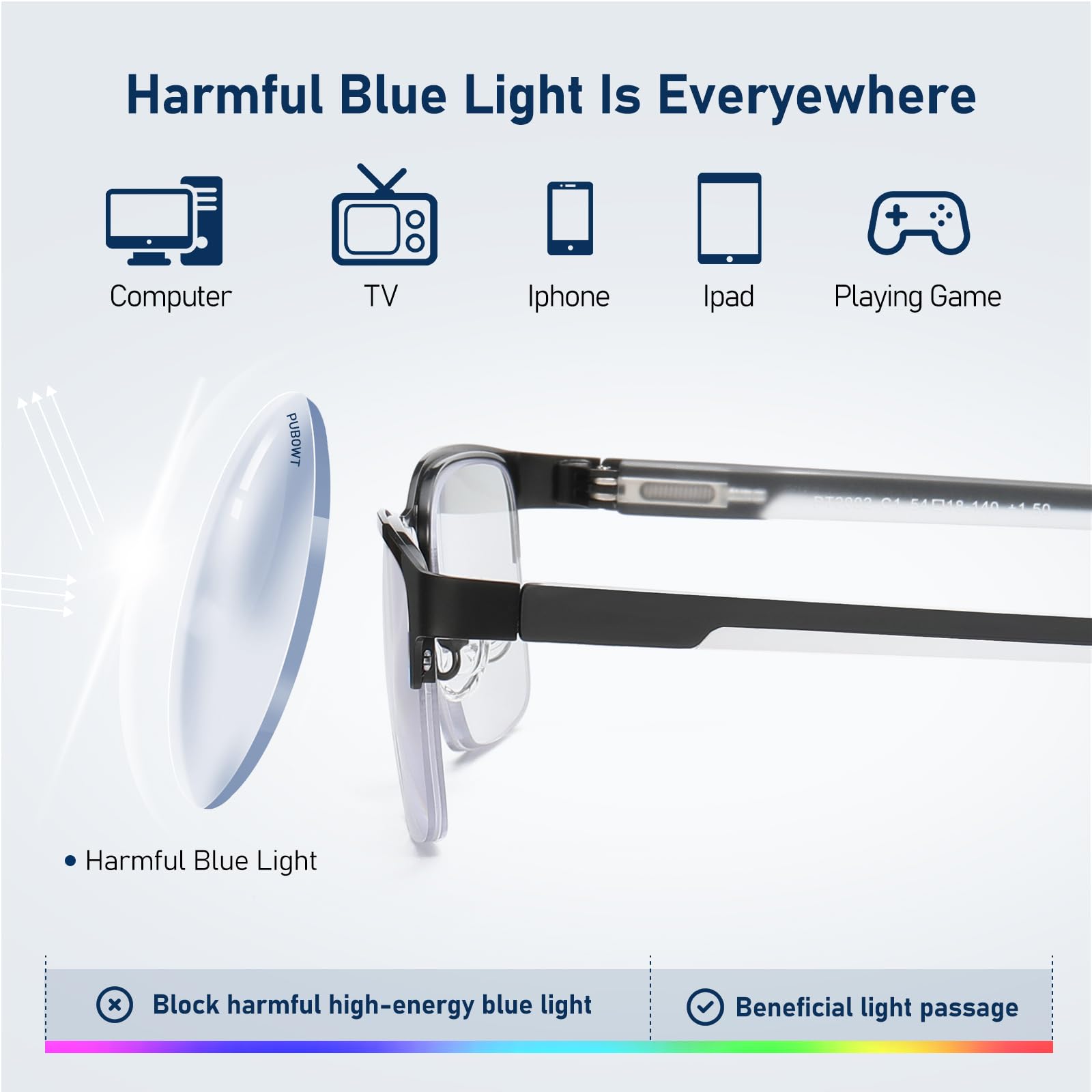 Paquete de 3 gafas de lectura extragrandes con bloqueo de luz azul para ordenador, montura rectangular de metal, lentes antirreflectantes, diseño ancho con bisagra de resorte, PT20