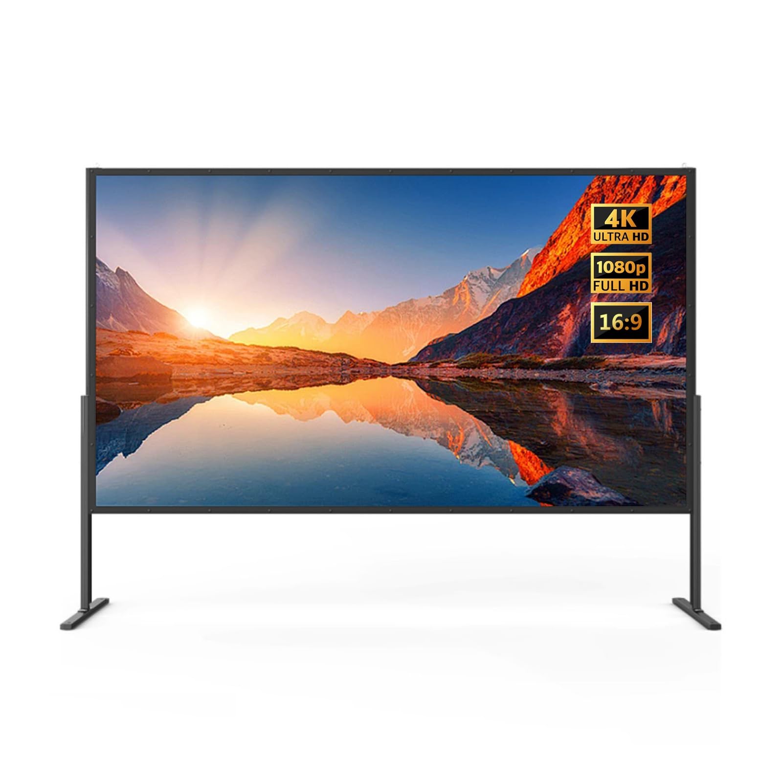 Schermo per Proiettore Pieghevole da 72/84/100pollici con Borsa per Trasporto, Schermo per Film 4K Ultra HD da Esterno per Campeggio, Feste, Home Theater(84" (16:9))