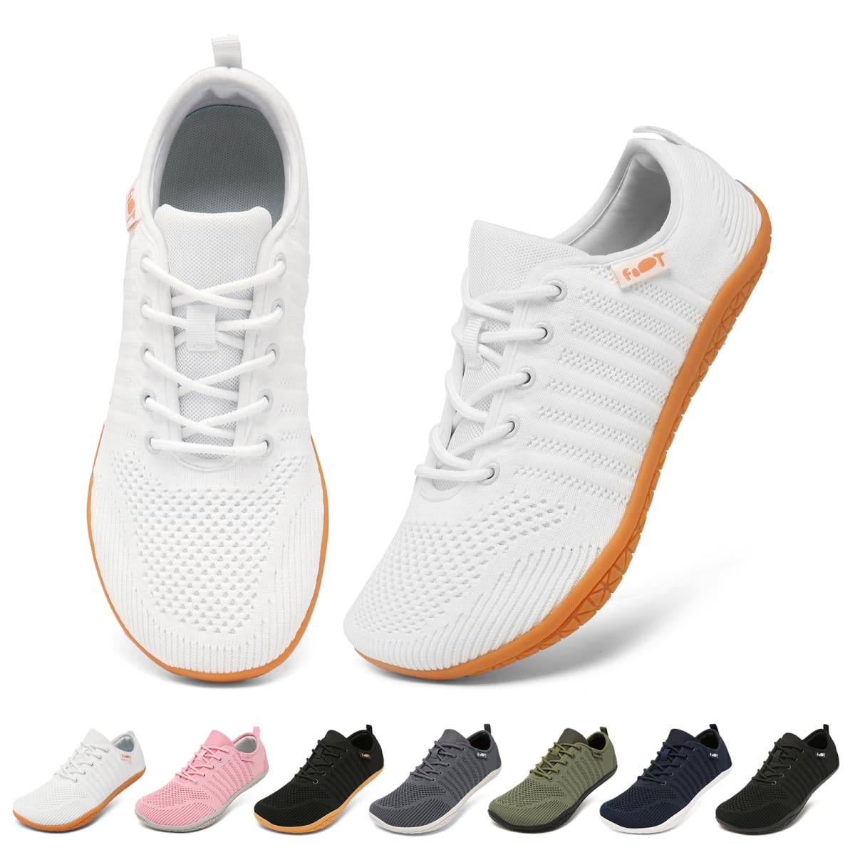 Geweo Barefoot Shoes Zapatillas Minimalistas Ancho Sneakers para Hombre y Mujer Upper Transpirable de Punto Zapatos para Correr Caminar Fitness Tallas 37-47