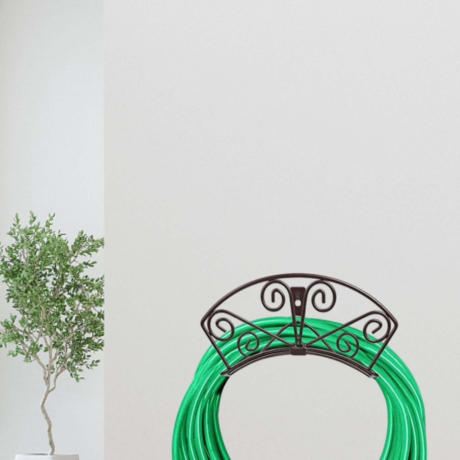 F Fityle Soporte de Manguera de jardín, Percha de Manguera de Agua montada en la Pared, fácil de Instalar, Colgante de tubería de Soporte de Manguera portaeño, Negro