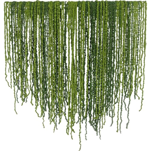 ACRYCS 60 Pcs Hanging Moss Vines Faux Moss Garland for Decorating Artificial Amaranthus Hanging Flowers 59-62 Inch Fake Mossy Rope for Crafts Wedding Arch Floral Arrangment Wall Hanging Mantle Outdoor