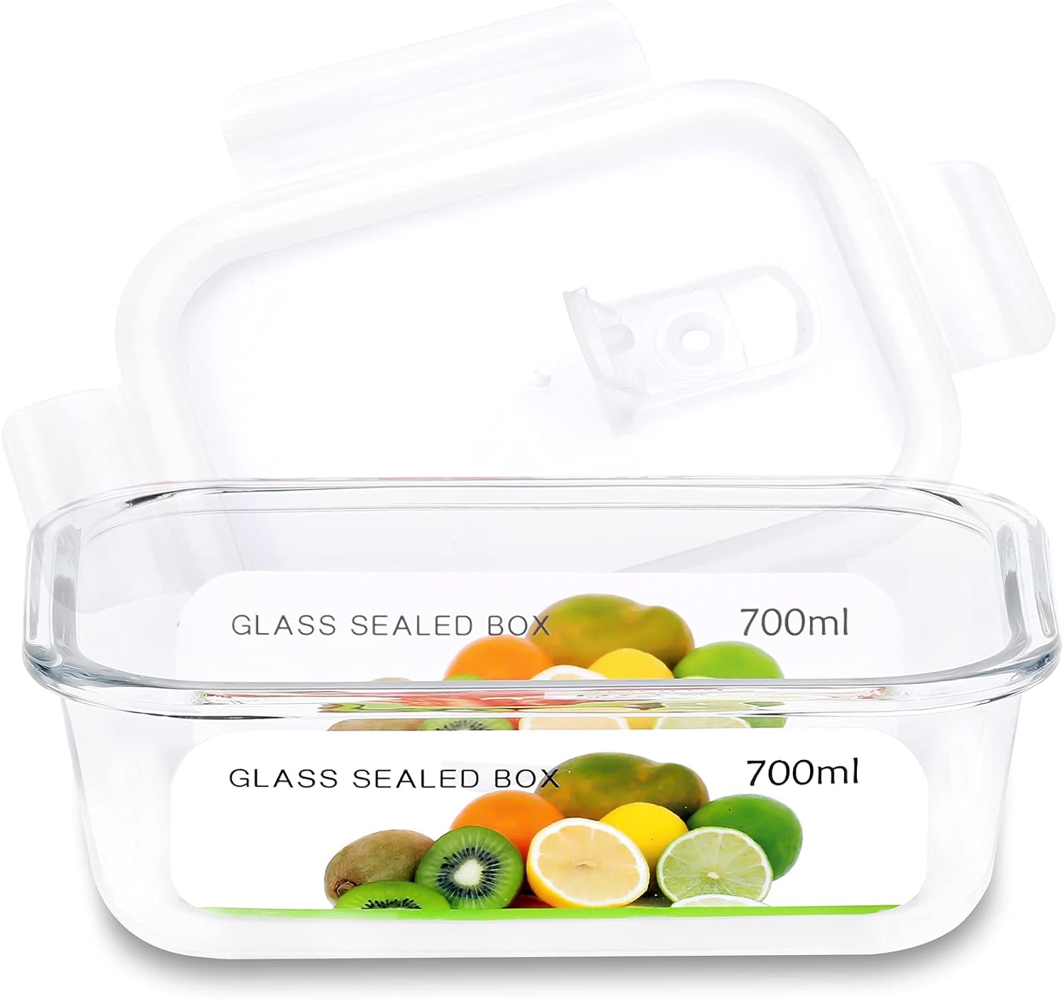 23Oz Glass Containers with Lids Airtight Lunch Containers, Glass Meal Prep Containers Leak Proof Glass Food Containers, Food Prep Storage Containers Glass, Microwave, Oven, Dishwasher Safe