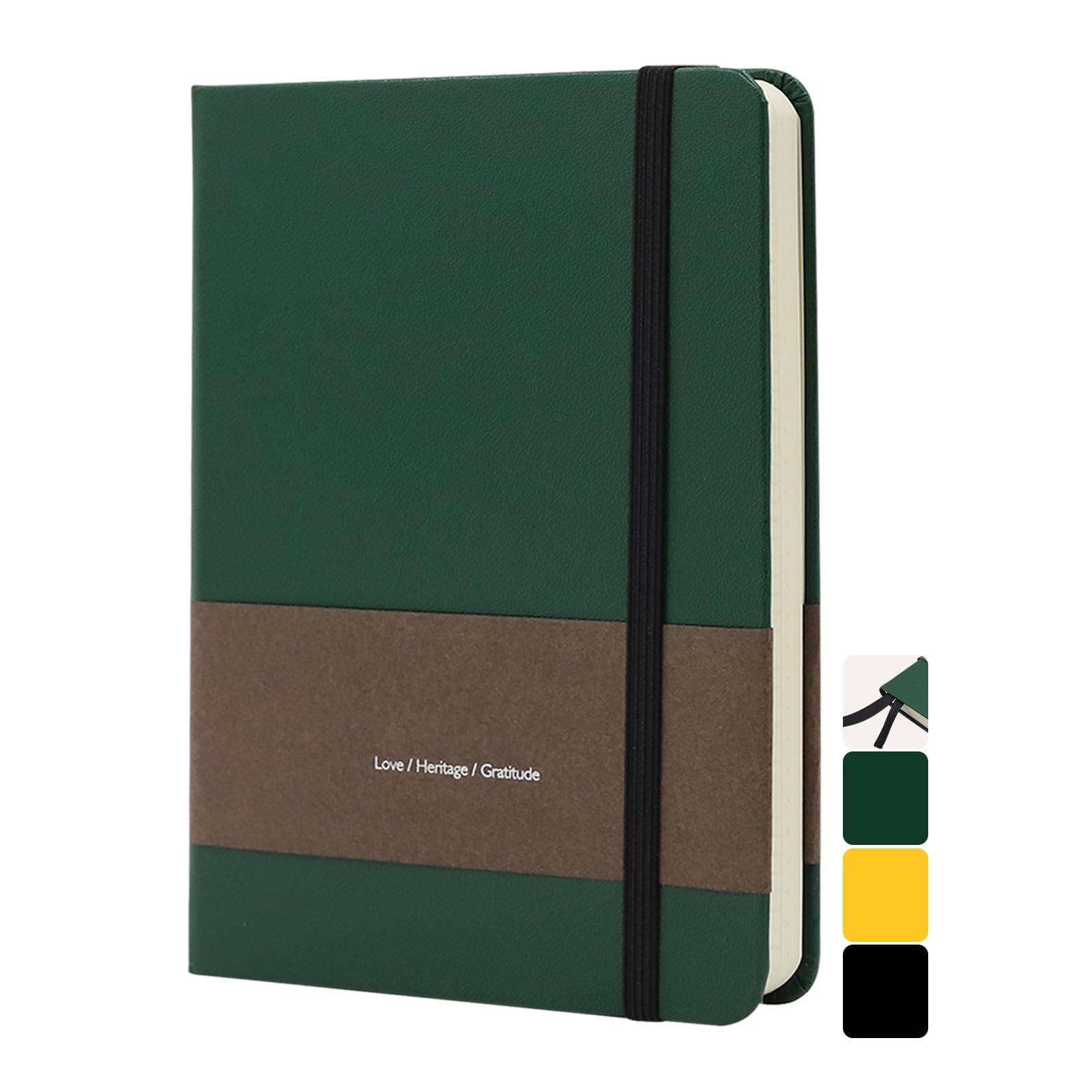 TUNJILOOL Cuadernos con puntos, cuadrículas y páginas en blanco, 192 páginas, tamaño A5, A6, A7, papel grueso de 80 gsm, cubierta dura con bolsillo interior, para escuela, oficina y universidad