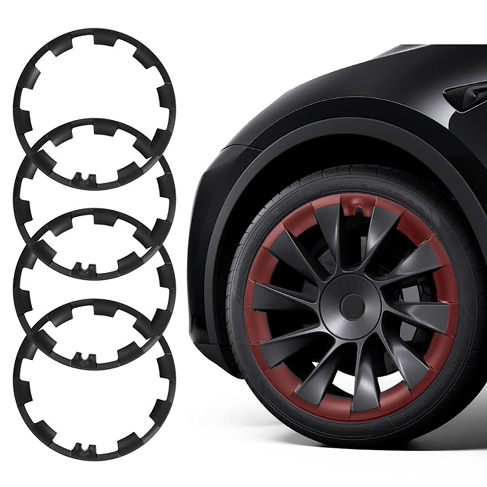 20 Inches Rim Protector for Tesla Model Y 2017-2024 ABS Rim Hubcap Rim Guard Wheel Covers Car Protection Tire Trim Rings,4 pcs