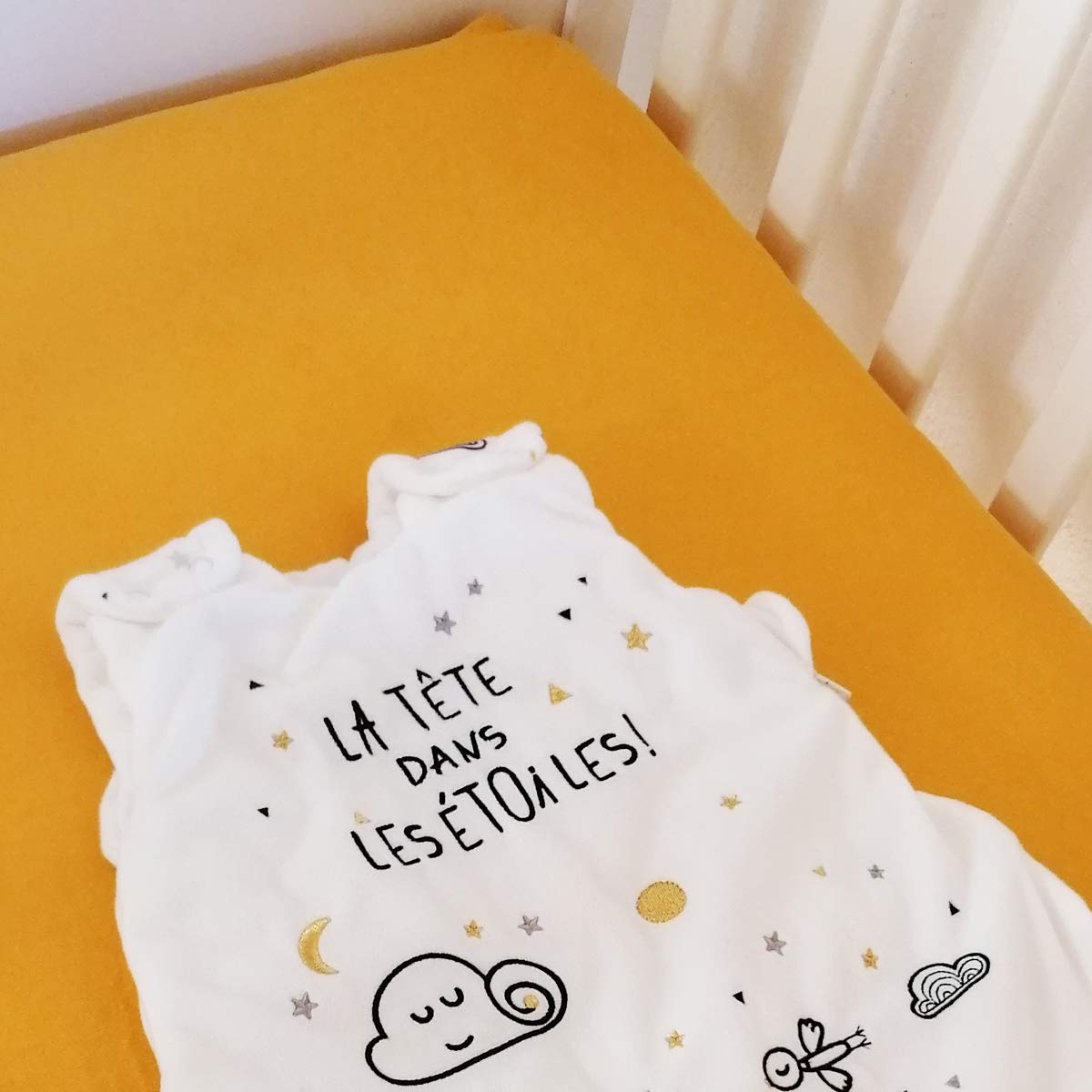 BabyCalin - Lenzuolo con angoli 60 x 120 x 15 cm, senape certificato OEKO-TEX