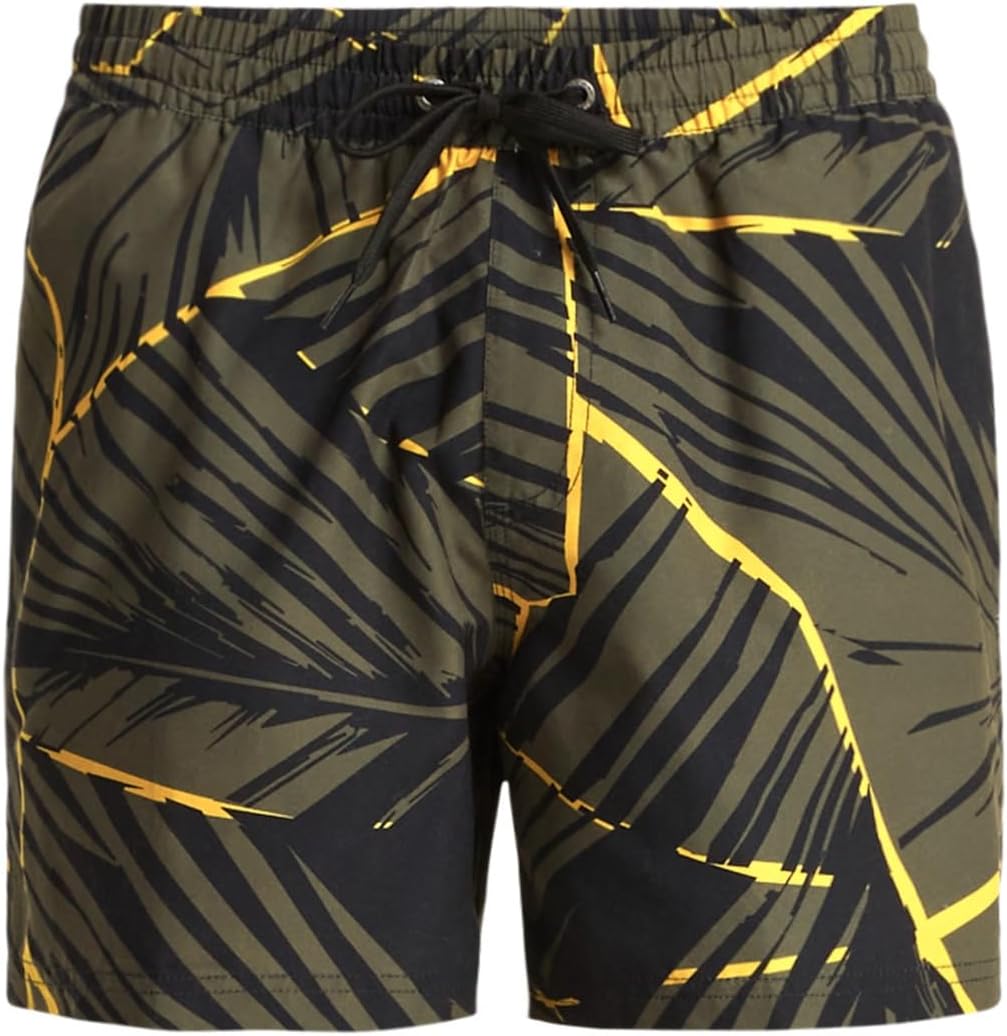 Quiksilver Men's Everyday Printed Volley 15 Board Shorts, Grape Leaf Natural Geo, L