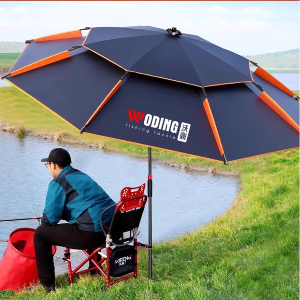 200/220cm Parasol De Plage Anti-Vent Parasol De Pêche Parasol De Patio avec Ancre De Sable Extérieur Parapluie De Plage pour Pêche Terrasse Balcon(Black,200cm/6.5ft)