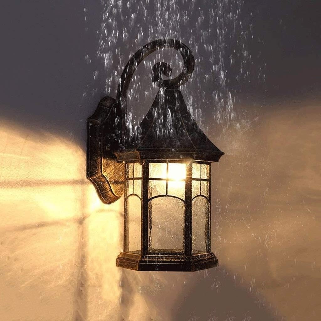 Wejścia Lampa Zewnętrzna Wodoodporne Zewnętrzne Lampy Ścienne, Aluminiowe, Szklane, Kinkiety, Zabytkowe Do Ogrodu, Willi Na Korytarz Oświetlenie Ogrodu(Bronze)