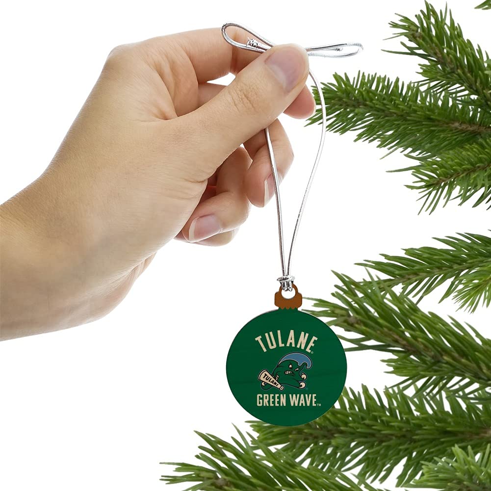 GRAPHICS & MORE Tulane University Green Wave Mini Small Tiny Wood Christmas Tree Holiday Ornament