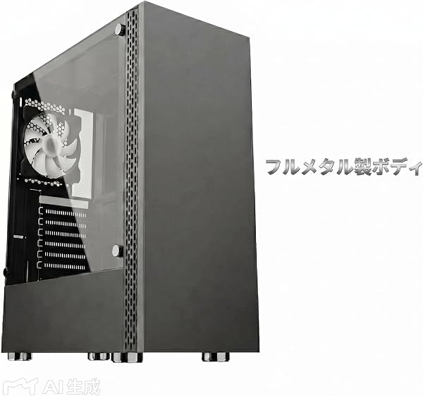 KAGAMI ATX/M-ATX/ITX 自作用PCケース ホワイト ゲーミング H-1 強化ガラス スチール コンパクト設計 ケーブルマネジメント RGB対応可能 (ATX ブラック) - 1