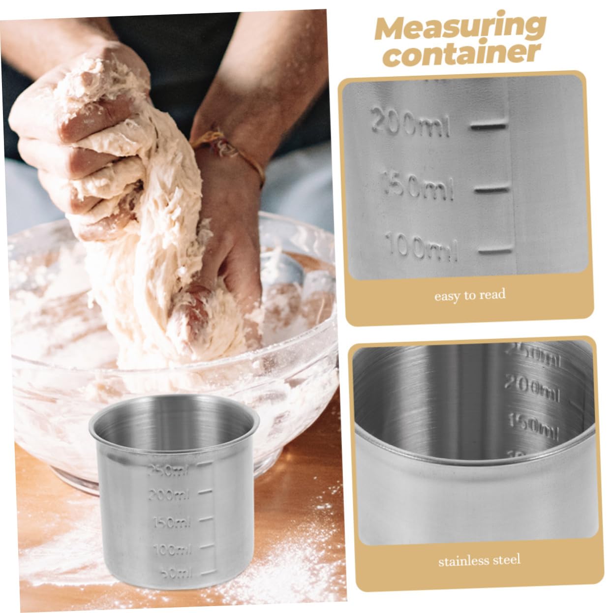 BESTOYARD 12piezas Tazas Medidoras De Acero Inoxidable Para Cocina Marcaciones Claras y Amplia Apertura Para Hornear y Cocinar