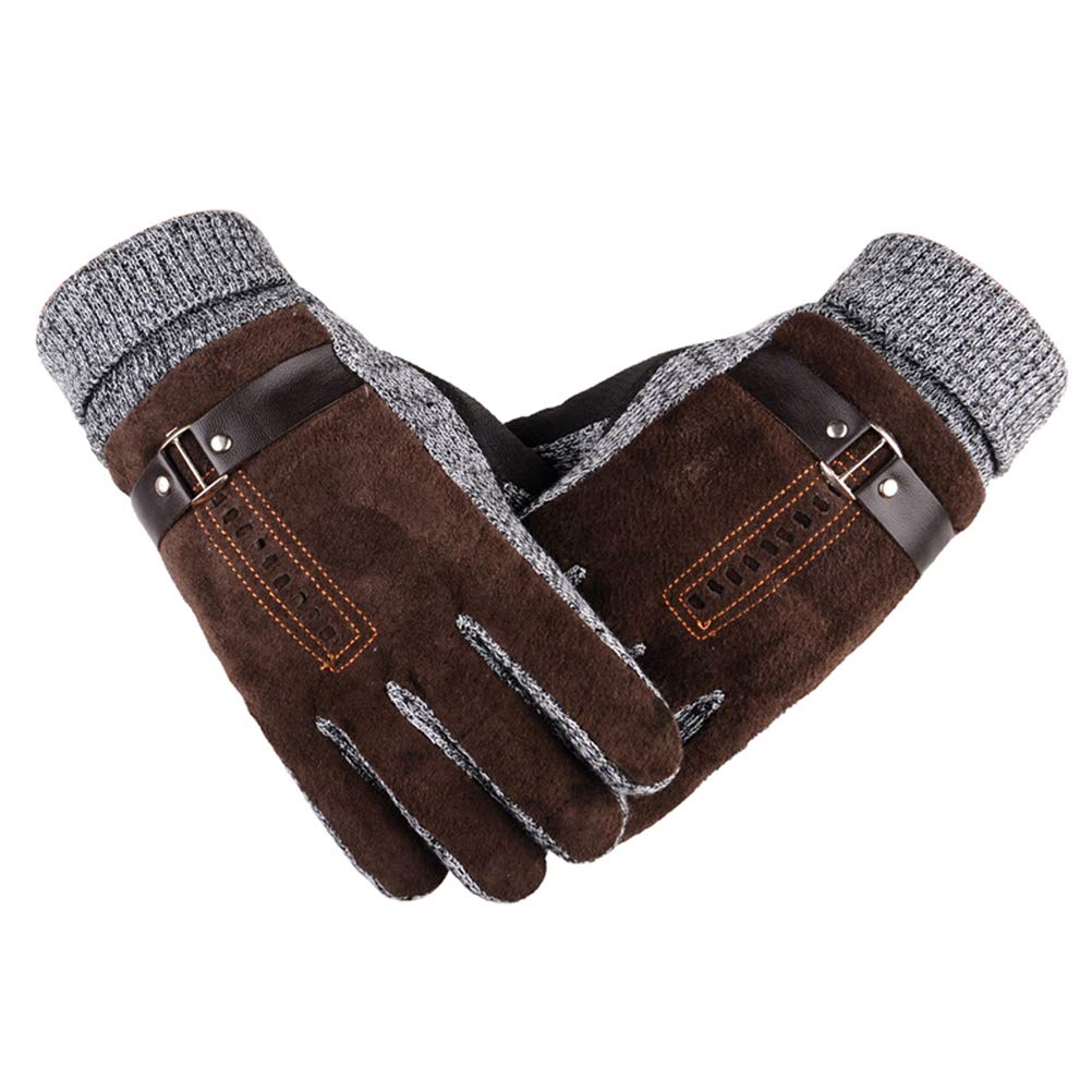 YULOONG Men Gloves Winter Touchscreen Driving Thick Gloves Fleece Lining