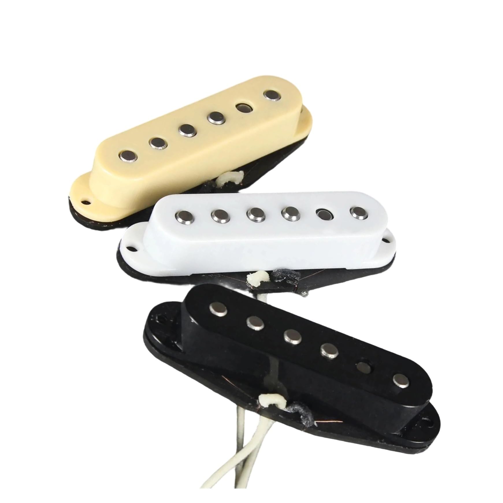 Alnico 5 Gitarren Single Coil Elektro Tonabnehmer Mit Verschachtelten Polen Schwarz Creme Oder Weiß(Cream Neck)