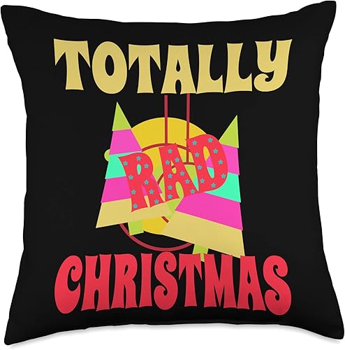 Miniatura 4 de Totally Rad Tshirt 80s Christmas Retro 70s Costume Totally Rad Tshirt 80s Christmas Retro Eighties 70s Costume Throw Pillow, 16x16, Multicolor