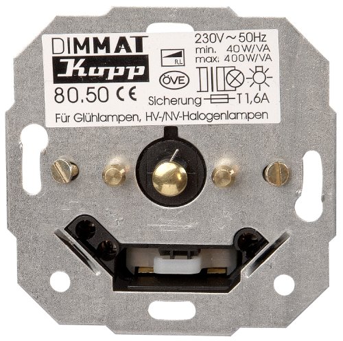 Preisvergleich Produktbild Kopp 805000188 Tastdimmer Dimmat-Sockel Phasenanschnitt (Wippen-Wechsel) Unterputz