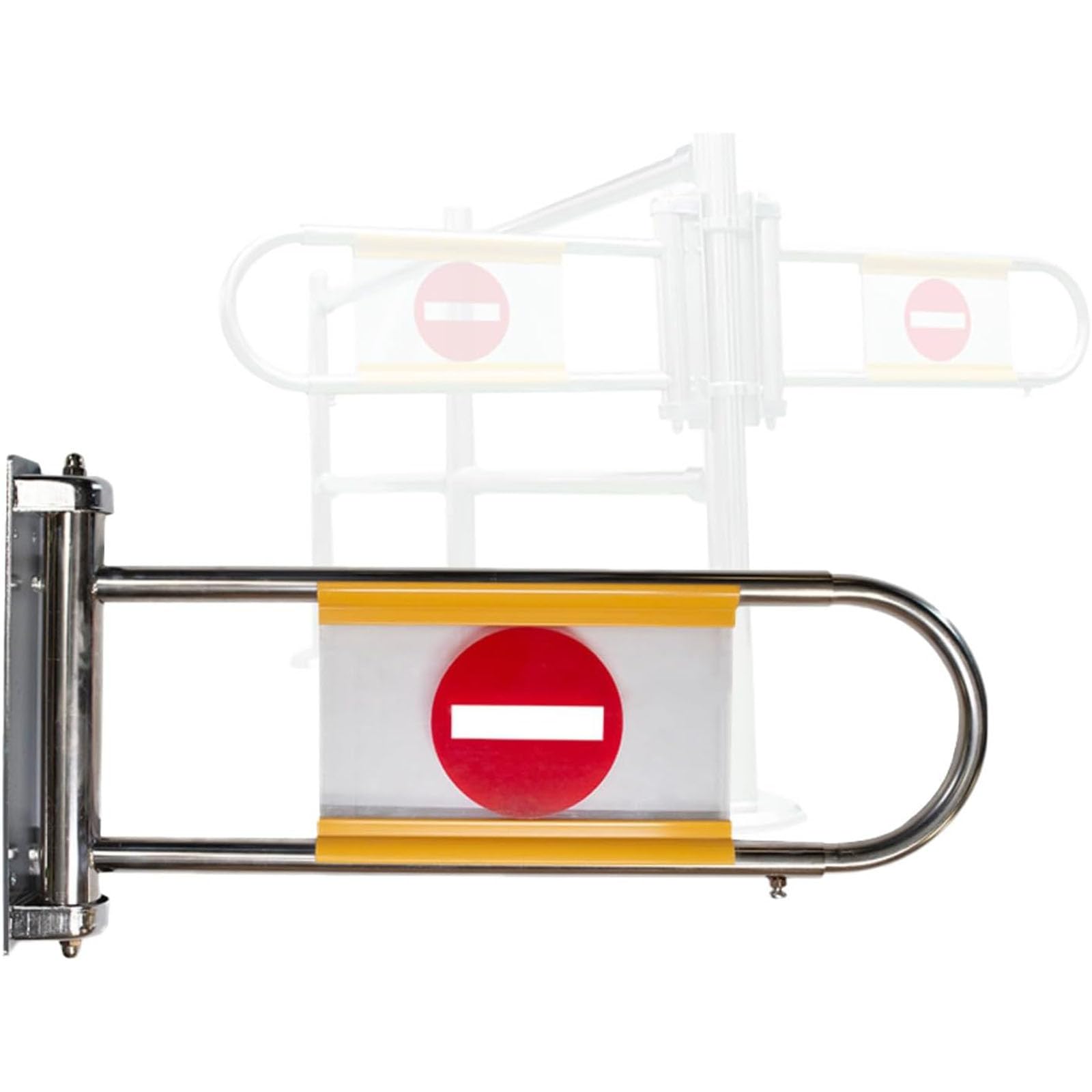 Barrière de sécurité avec porte à ressort pour les entrées de magasins
