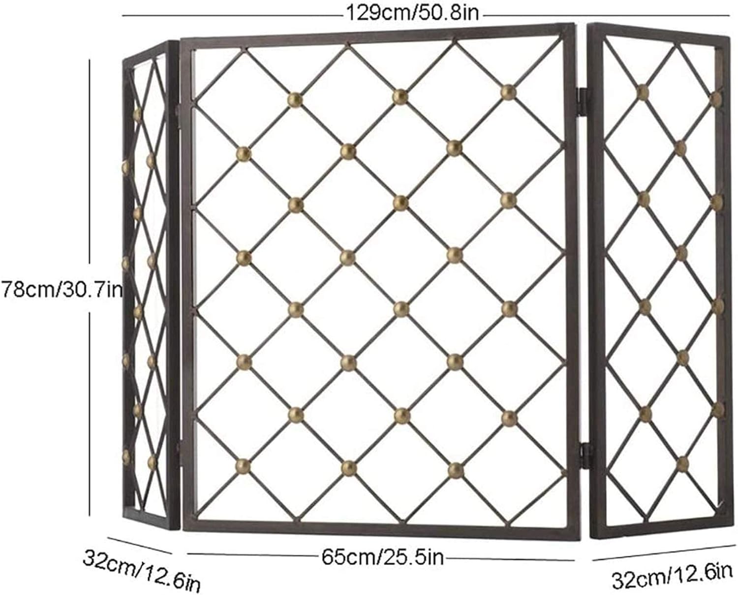 Mesh Fireplace Screen Fireplace Spark Protection Solid Fireplace Screen with Spark Guard Design Bronze Fire Screen with 3 Panels Easy to Fold Up and Put Away Bedroom Décor