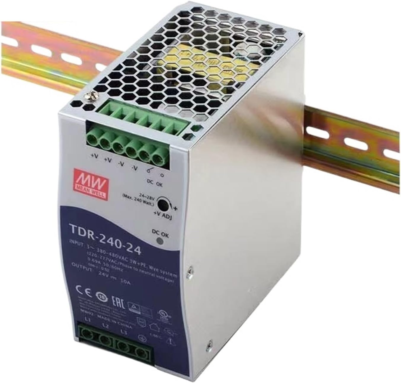 1PCS TDR-240-24 24V 10A 240W for Slim Three Phase Industrial DIN Rail with PFC Function Single Output Power Supply