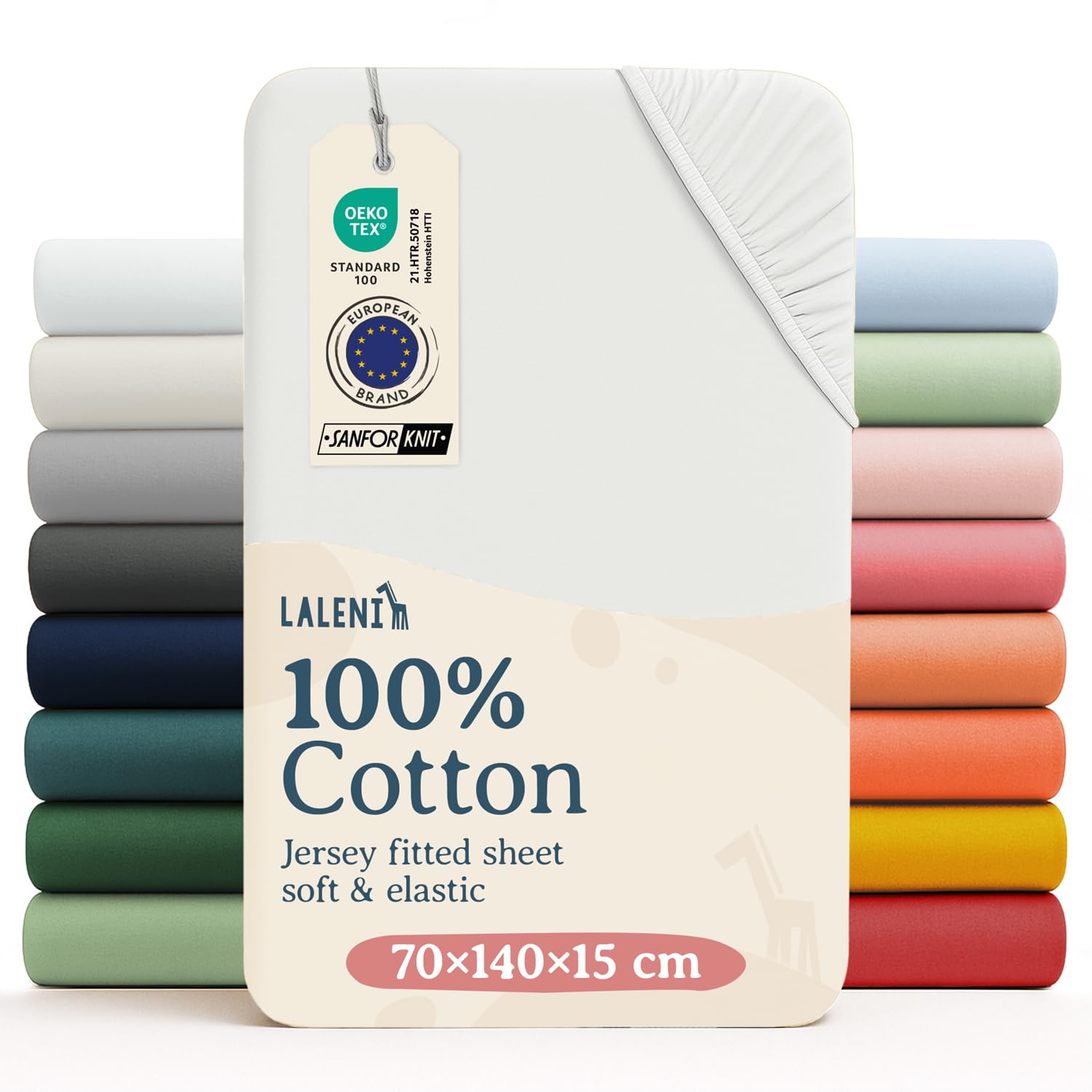 Laleni Ivory Cot Bed Sheets 140 X 70 Cm, Oeko-Tex Certified Soft 135 G/M² Cotton Travel Cot Sheets,