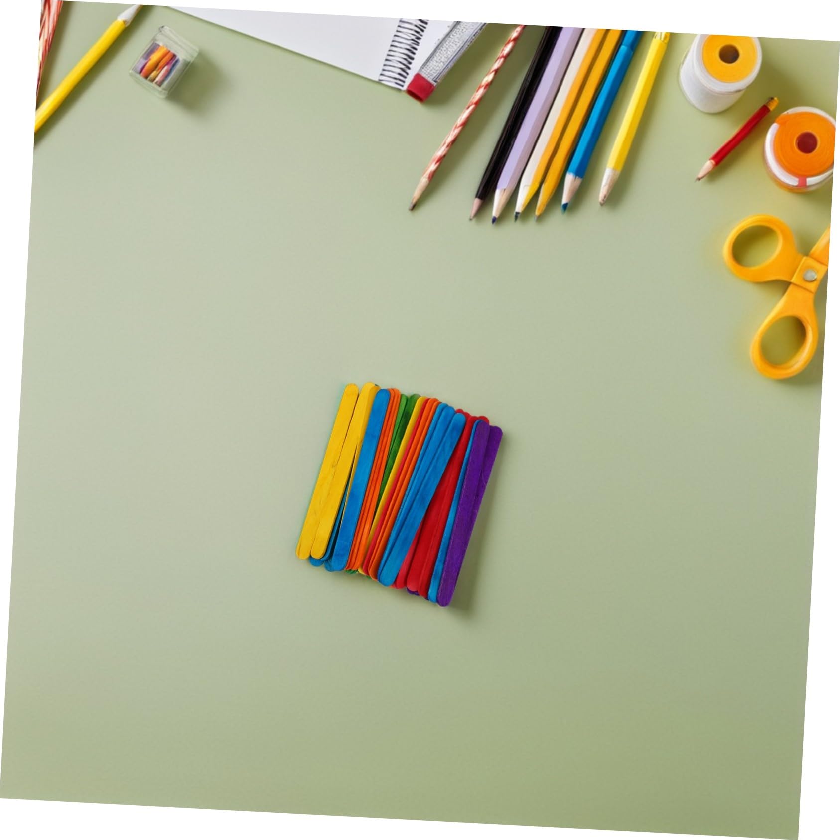 SEWACC 500 Palitos de Helado de Madera de Colores para Manualidades Infantiles y Proyectos Creativos