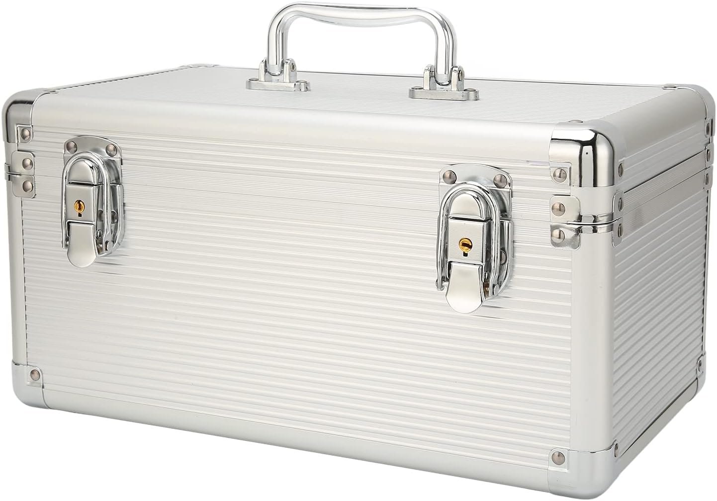 Hard Drive Storage Box 10 Bay Shockproof Hard Drive Storage Case with Security Lock 1 Tool Placement for 3 5in Hard Drives Aluminum Alloy ABS EVA Material Durable and Secure