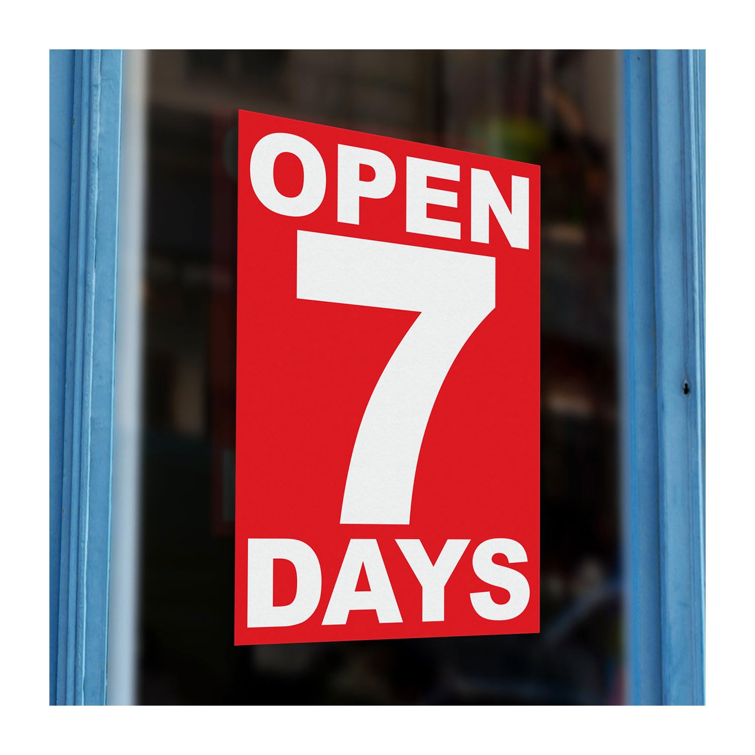 Open 7 Days A Week Printed Vinyl Wall Window Sign Cafe Kiosk Business Self Adhesive high quailty Graphics Opening Times