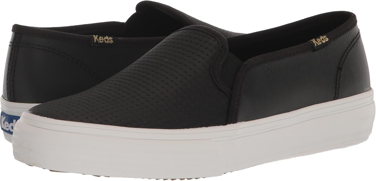 Keds Women's Double Decker Sneaker 5 Black Canvas