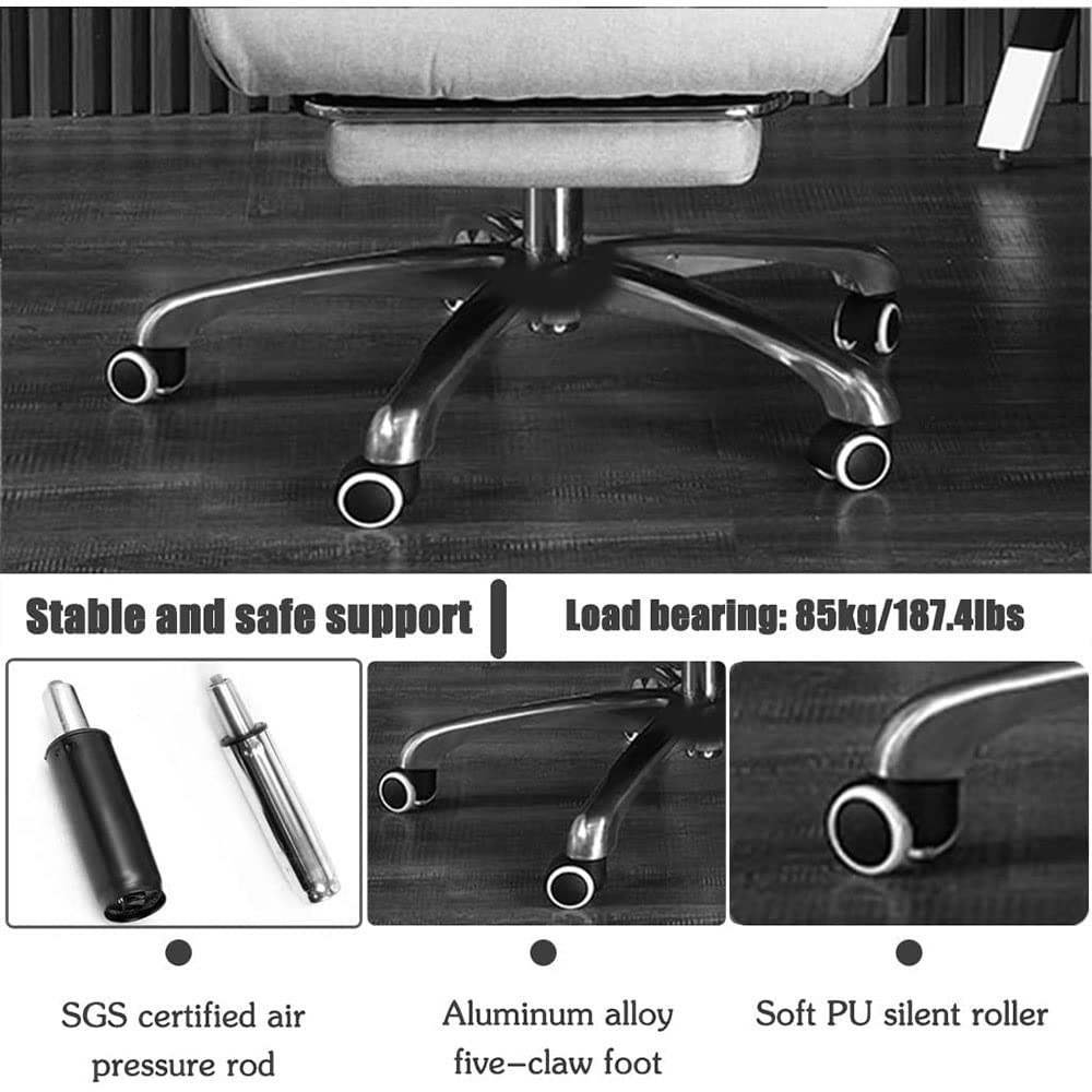Silla de Oficina - Silla de Escritorio ejecutiva giratoria de Altura Ajustable con Mesa y Base de Metal Resistente para el hogar y el Trabajo (Talla única B)