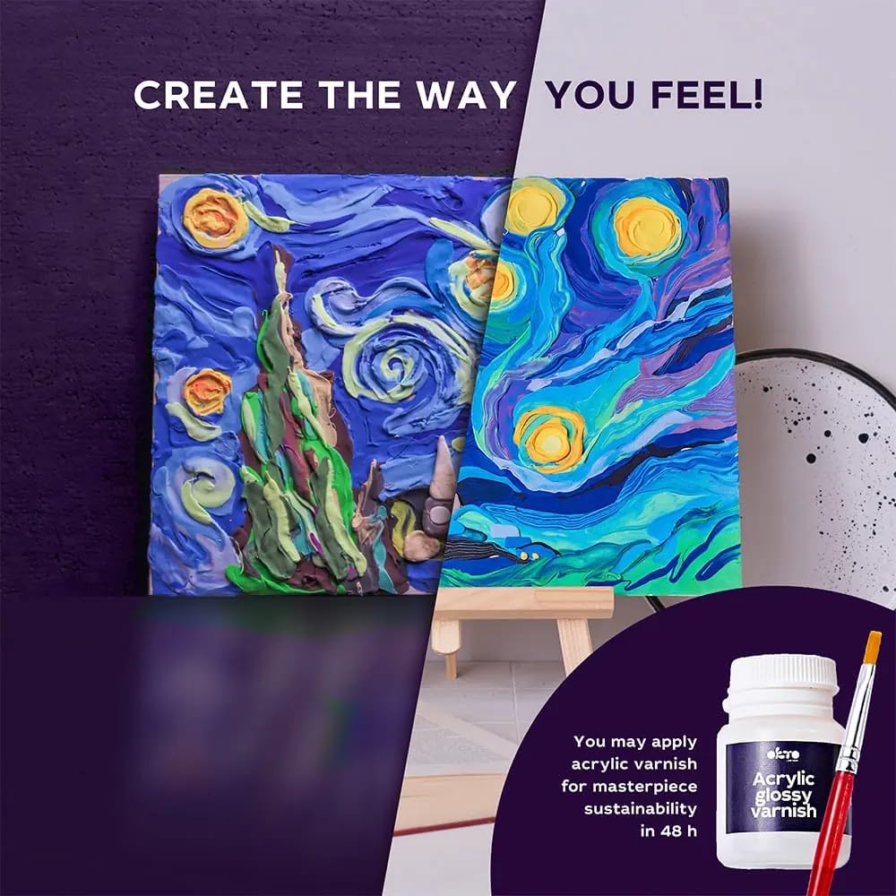 Oktoclay Starry Night - Set de Pintura para Espuma de Espuma, 10005, Multicolor