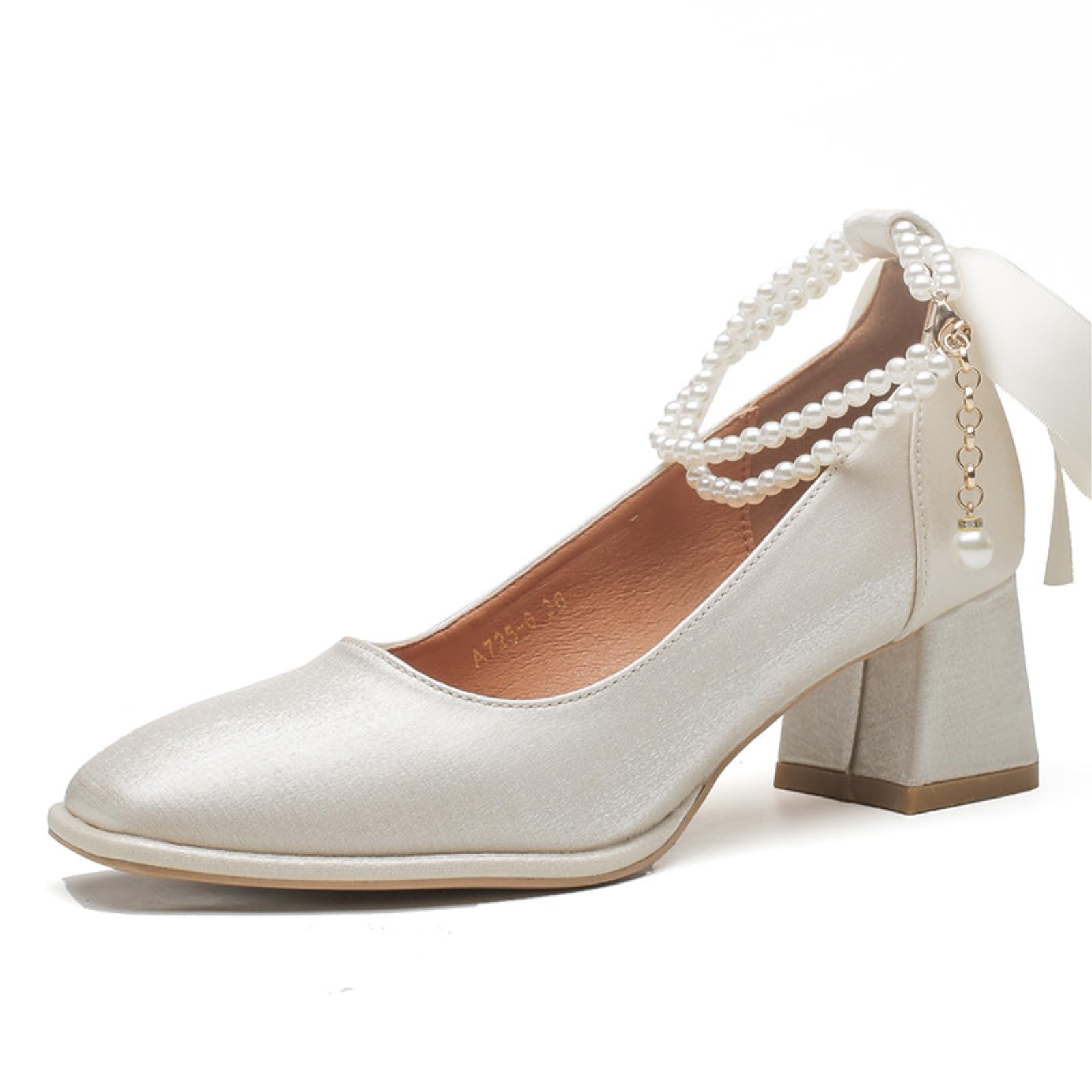 LVJMJ - Mocassini da donna in pelle con tacco basso, senza lacci, stile