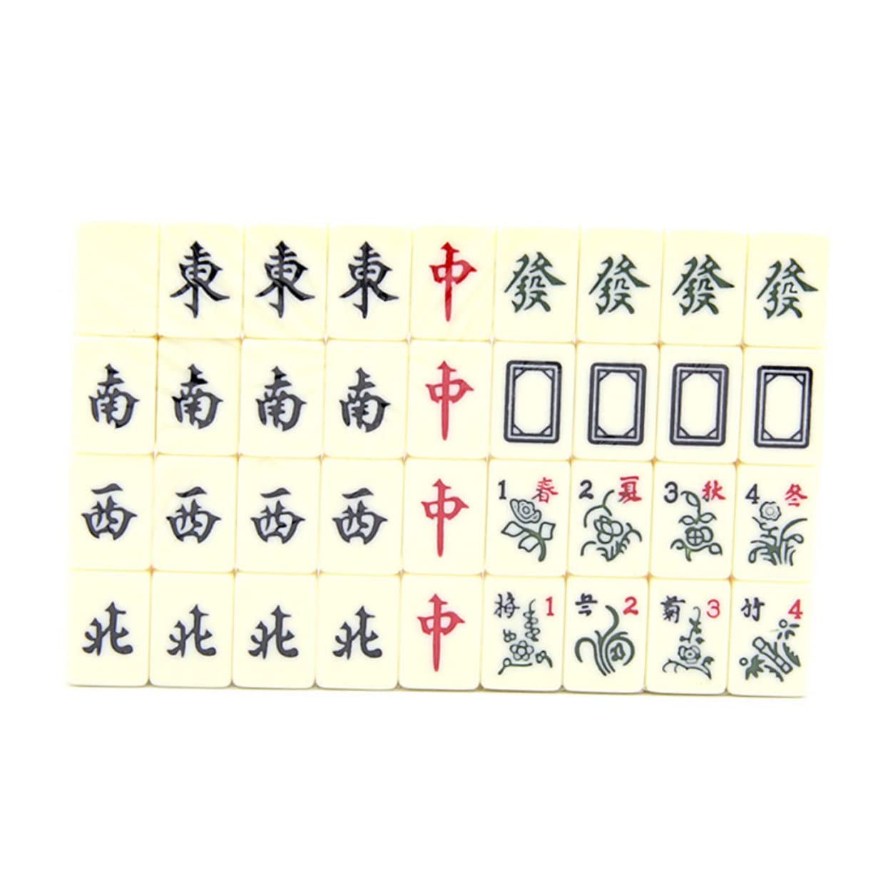 Tragbares Mahjong Brettspiel 1 Satz aus PVC für Reise und Party | Kleiner Ausführung, Chinesisches Traditionsspiel, Spielset für Unterwegs, Kompakte Form für Tisch