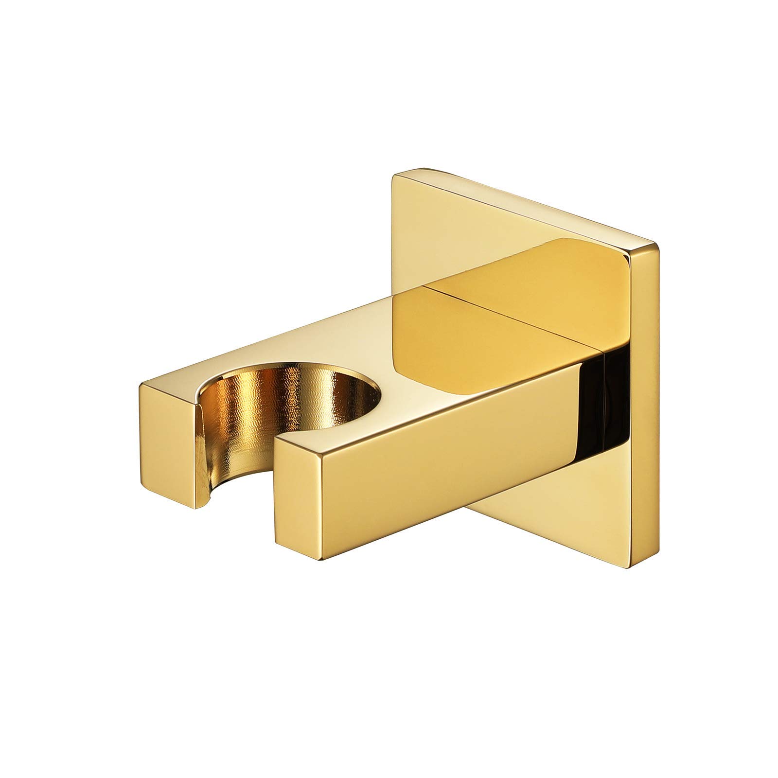 AKAZI Duschkopfhalter aus Messing, Handbrausehalterung, Wandmontage, Duschhalterung, quadratischer Duschhalter, viele Farben sind erhältlich, gebürstetes Gold (Titanium Gold)