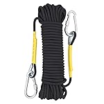 X XBEN Outdoor Climbing Rope Rock Climbing Rope, Escape Rope Climbing Equipment Fire Rescue Parachute Rope (160 Foot) - Black