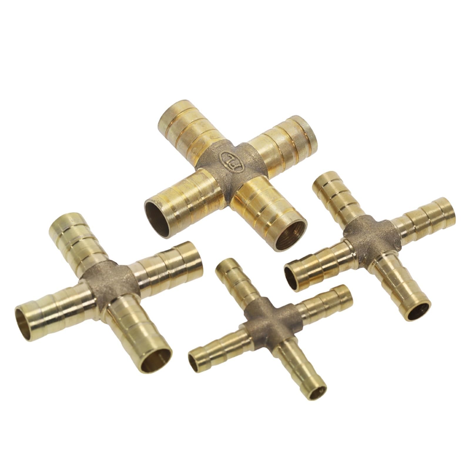 Tazyyzuu One Color Brass Splicer Pipe Fitting T X Y U Type Hose Barb 4Mm 6Mm 8Mm 10Mm 12Mm Copper Barbed Connector Joint Coupler(4Way 14Mm Barb)