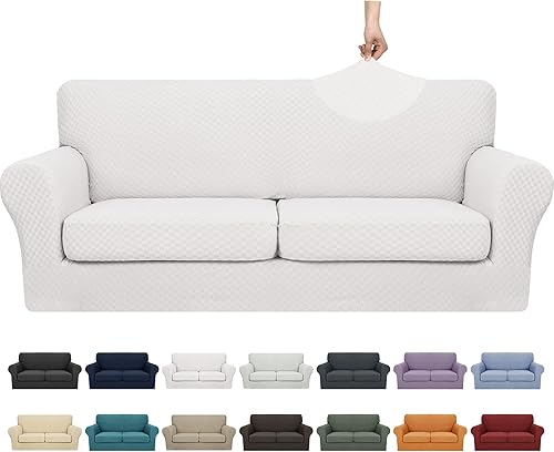 Miniatura 8 de YEMYHOM Últimas fundas de silla a cuadros para sala de estar, fundas de silla gruesas de alta elasticidad con brazos, protector elástico