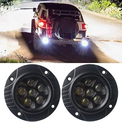 Luces de montaje empotrado, 2 unidades, 18 W, 5 pulgadas, luces LED de trabajo redondas para conducción todoterreno, luz antiniebla de 12 V, color