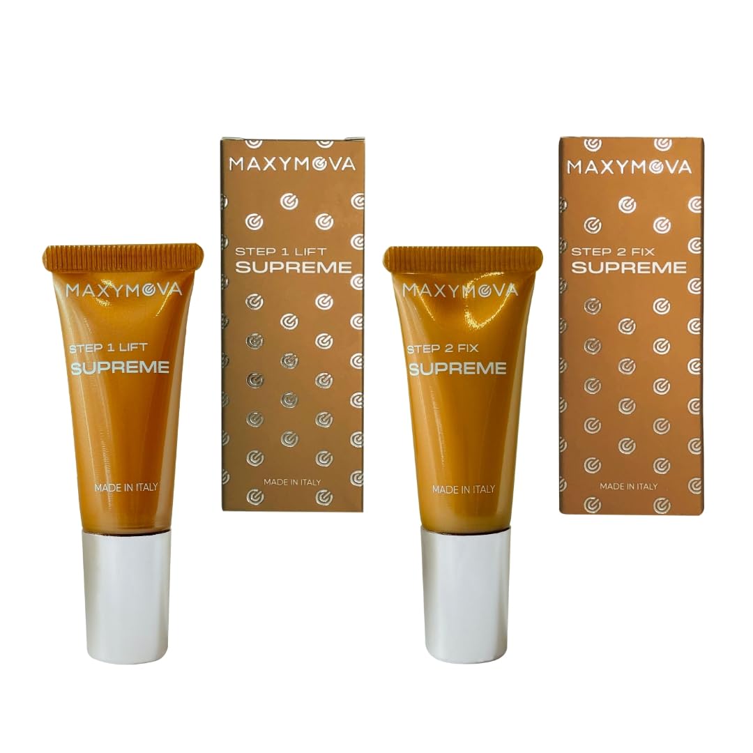 MAXYMOVA Kit laminazione ciglia e sopracciglia, Lash lift kit, Formula rivoluzionaria, Linea Supreme, Con aloe e bambù, Prodotto professionale per salone, Tubi da 10 ml