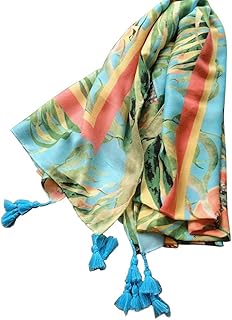 スカーフ 薄いセクション ジョーカー シルク スカーフ 春と秋のスカーフ スカーフ ネック ビーチ タオル 大きな日焼け止めショール (グリーン 180*90cm)