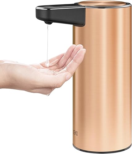 Miniatura 10 de EKO Aroma Dispensador automático de jabón de acero inoxidable, dispensador de jabón líquido de manos sin contacto para fregadero de cocina y baño,