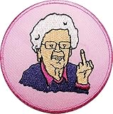 Grandma Saying FCK You Funny Slogan Word Patches Appliques Fabric Decorating for Hat Cap Polo...