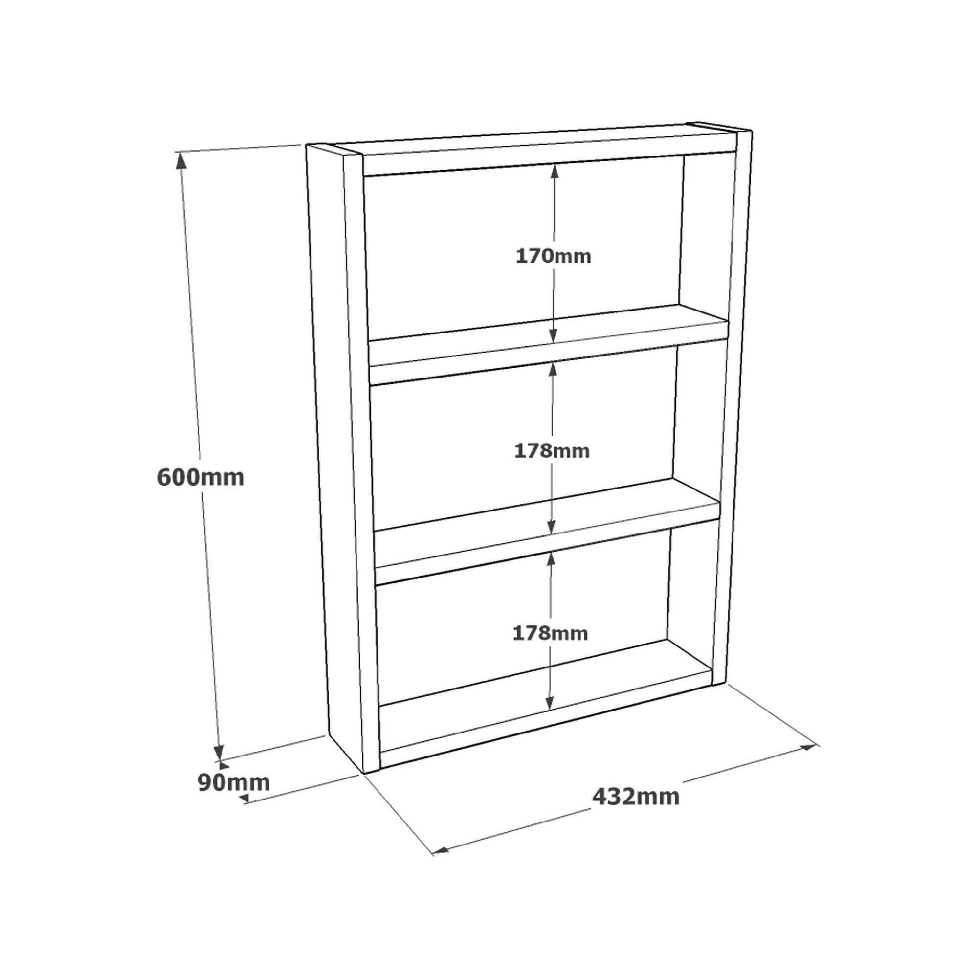 Dmora Regal Albali 43,2x9x60h cm Weiß 3 Böden