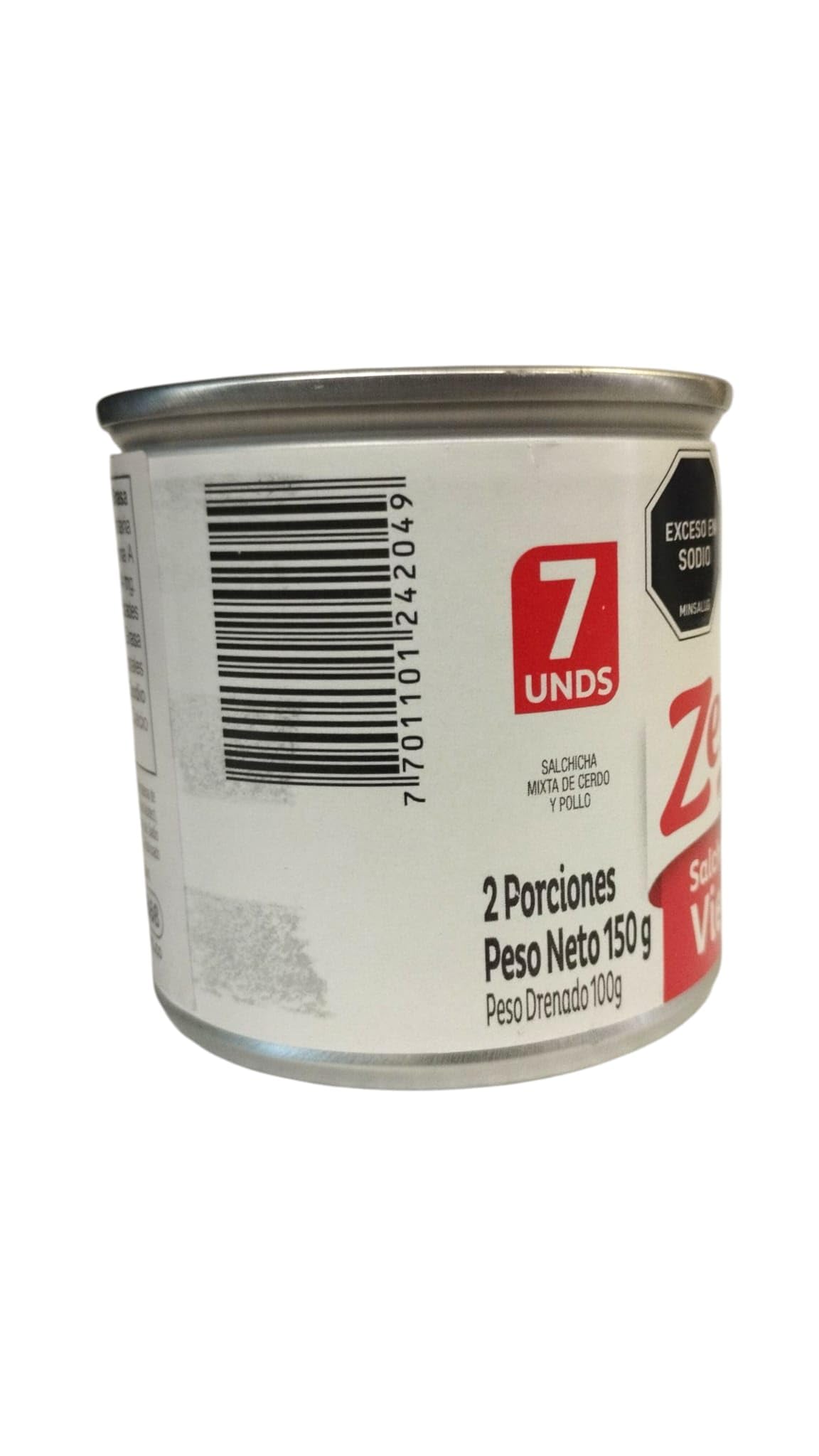 SALCHICHAS VIENA ZENU SALCHICHA MIXTA DE CERDO Y POLLO 150 GRAMOS